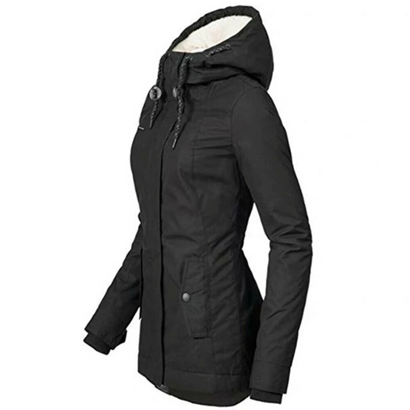 Women's Fashion Warm Coat Jacket Outwear Fur Lined Trench Winter Warm Hooded Parka OverCoat