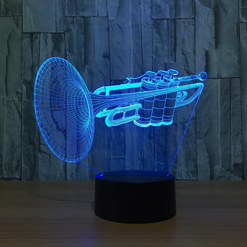 Набор барабанов 3D светодиодный ночной Светильник СВЕТОДИОДНЫЙ акриловый красочный светильник s голограмма детская настольная лампа атмосферный барабан набор 3d лампа - Испускаемый цвет: 7 colors changeable