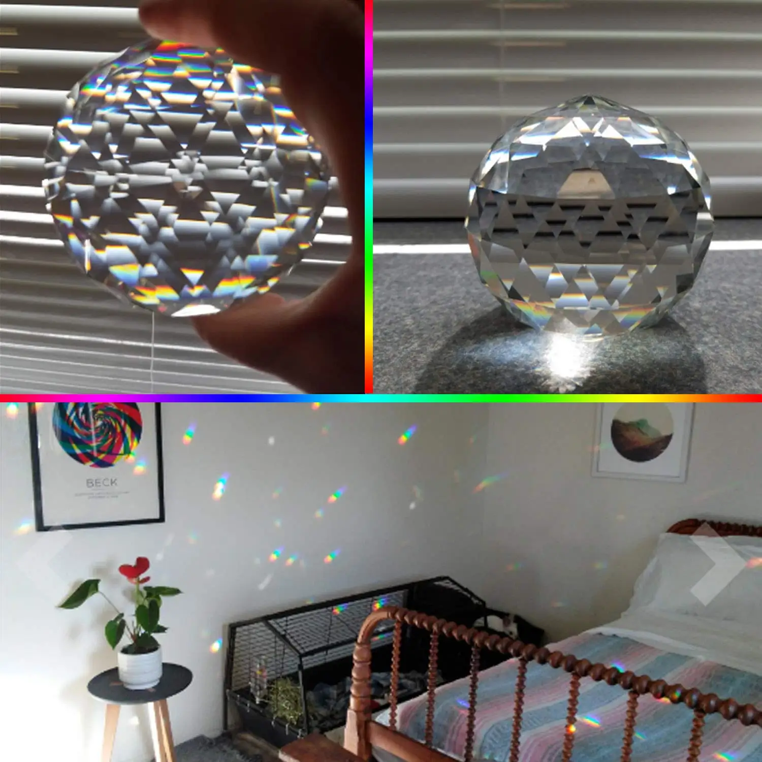 Clear Cut Crystal Suncatcher Ball, Prismas De