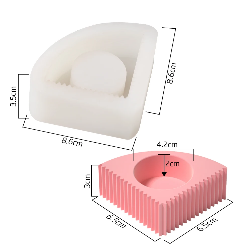 Concrete Candlestick Mold Silicone Triangle Gear Tealight Cement Mould DIY Simple Home Decorative Tools