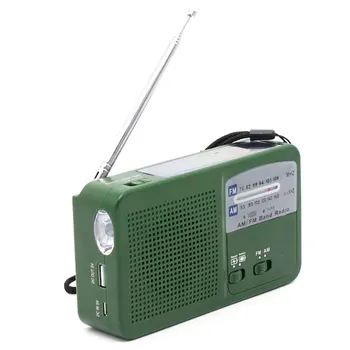 

Durable Hand Crank Emergency Multifunctional AM FM Alarm Solar Powered Charger LED Flashlight Portable Outdoor Radio Bright