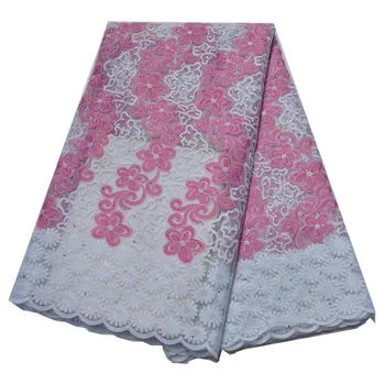 

2019 high quality lace tulle lace 5yards new purple lace fabric with stones lace fabric nigerian for women dress african
