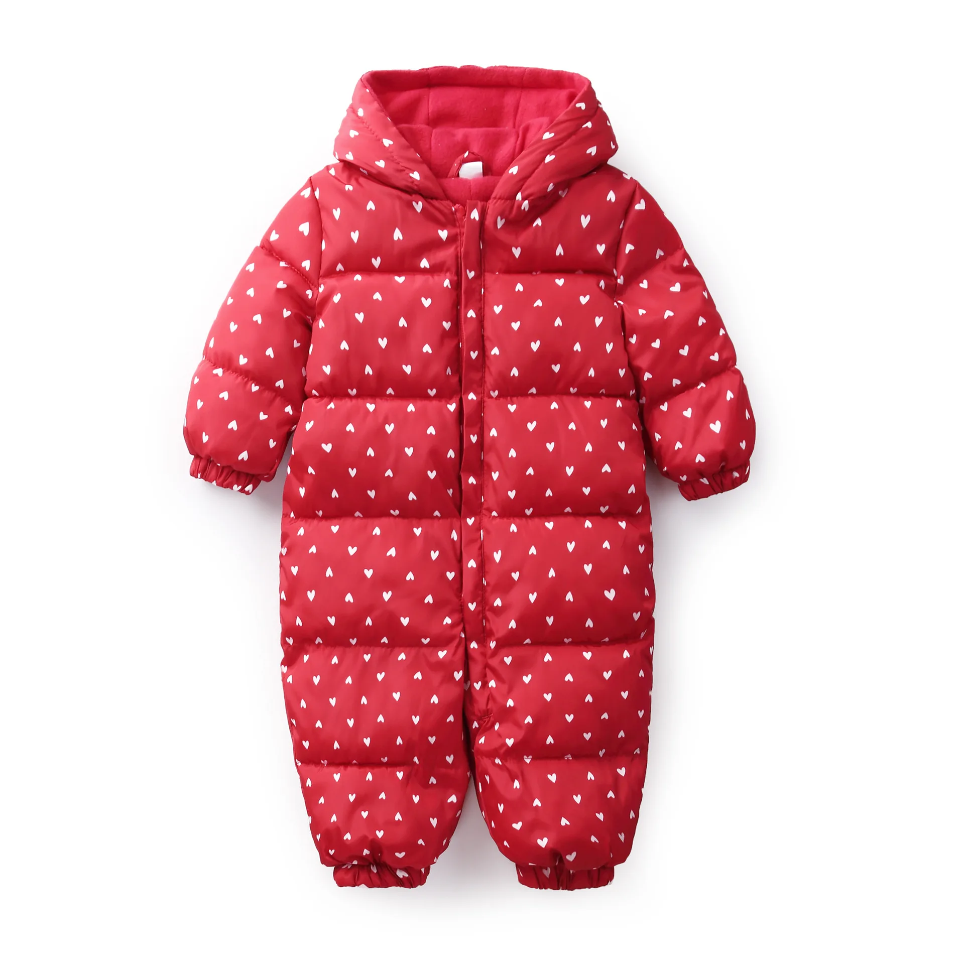 Осенне-зимняя одежда для новорожденных, комбинезон, теплый зимний комбинезон для мальчиков и девочек, комбинезоны с капюшоном для детей, Детский комбинезон унисекс - Цвет: Red