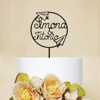 

Bride Groom Personalized Wedding Party Cake Accessory Custom Couple Name Party Cake Topper Cake Decoration Favor Gifts Supplies