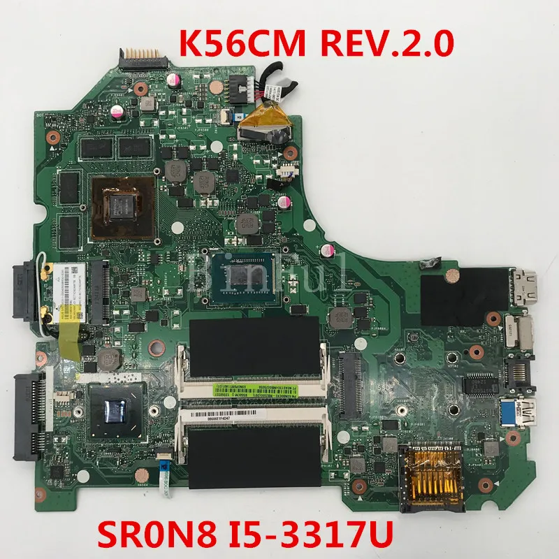 High quality For K56CM REV.2.0 Laptop motherboard With SR0N8 I5-3317U CPU 100% full Tested | Компьютеры и офис