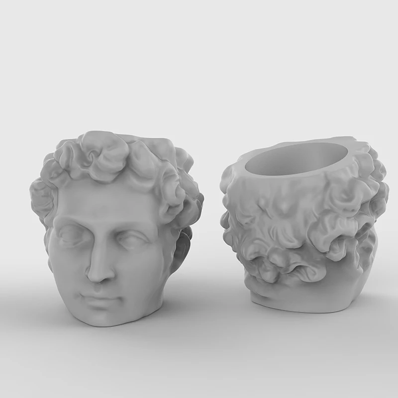 Cement flowerpot silicone mold Concrete art figure plaster flowerpot mold DIY handicraft ornament potted silica gel mould