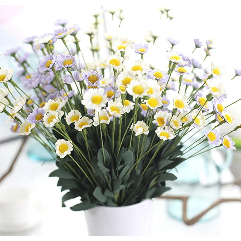 

PE Daisy 5 Colors Mini Yellow Daisy Artificial Flower Bouquet Wedding Party Table Decorations Home Decor