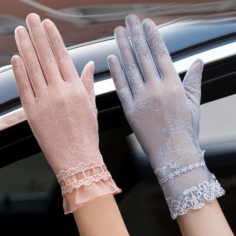 

Sunscreen Gloves Women's UV Touch Screen Gloves Thin Lace Gloves Gloves Women Fashion Gloves Women Pink Gloves