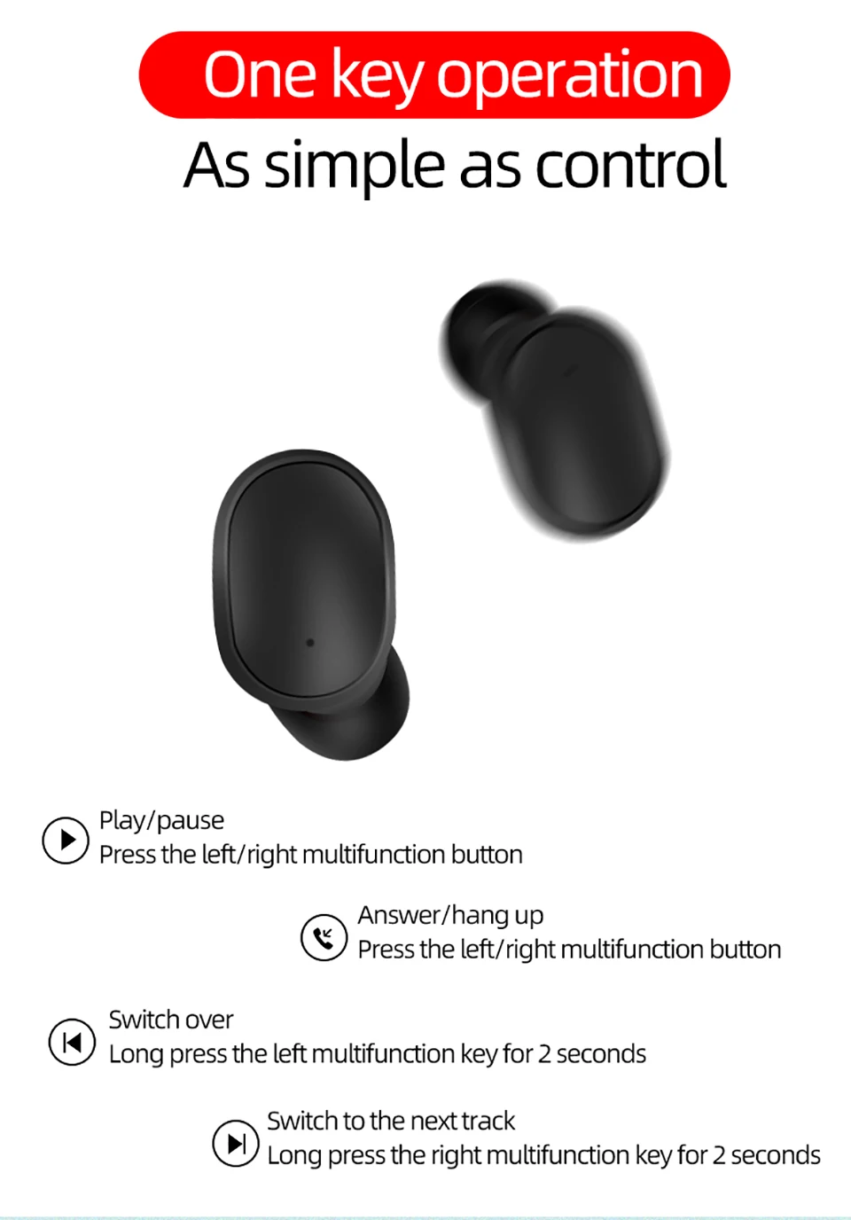 VTIN A6S TWS Bluetooth 5.0 Earphone For Redmi Airdots Wireless Earphones With Noise Cancelling Mic For Huawei Xiaomi iOS Phone (12)