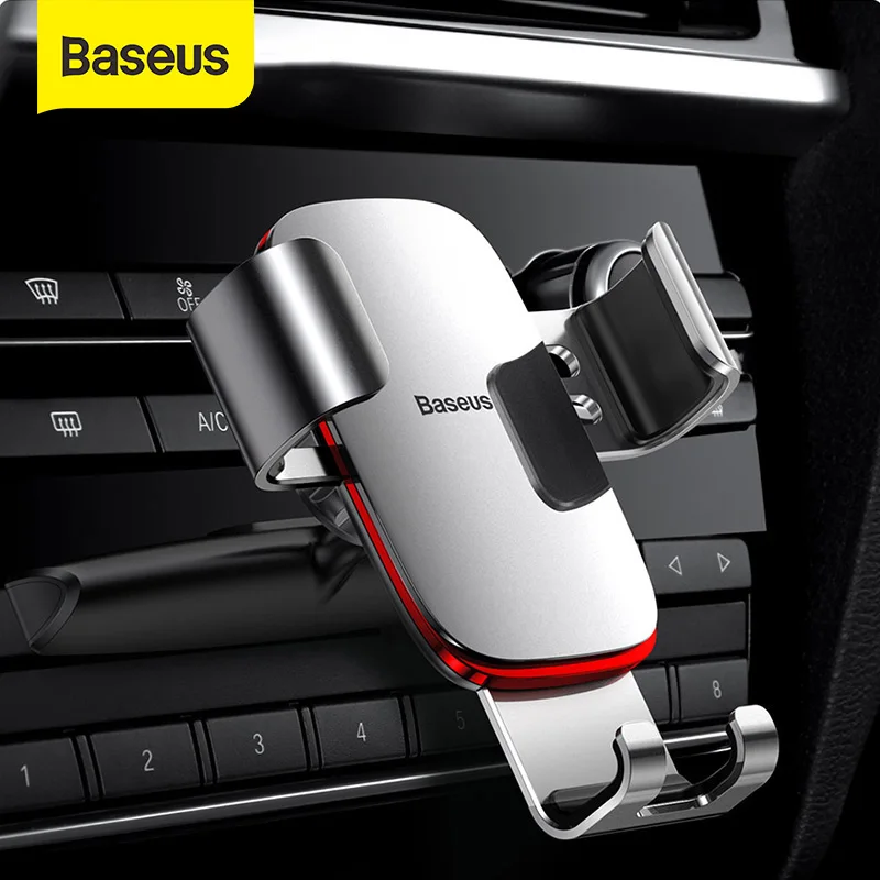 Baseus-حامل هاتف ذكي للسيارة, لهواتف سامسونج آيفون ، مع مخرج للهواء وأقراص التشغيل