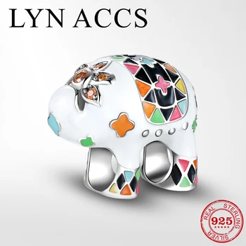 

Mystery Animal Charms 925 Sterling Silver Colorful Enamel Flower Fine Beads fits Original Europe DIY Bracelet Jewelry Making