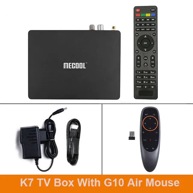 4 ГБ DDR4 64 ГБ ПЗУ Android 9,0 Mecool K7 tv Box Amlogic S905X2 DVB T2 DVB S2 C Wi-Fi поддержкой антенны Префиксная приставка - Цвет: K7 TV BOX G10