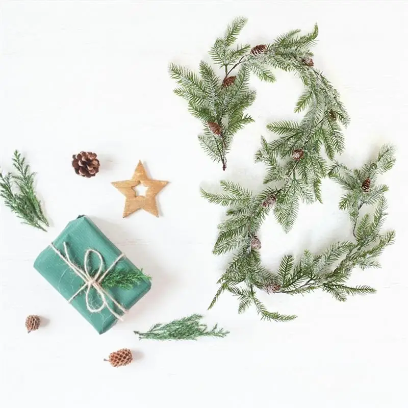 Christmas Garland Decorative Lifelike Frosted Pine Garland Artificial Garland