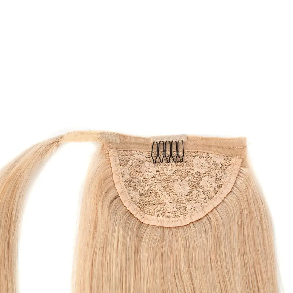 Neitsi Straight Human Hair Ponytail 100% Natural Machine Made Remy Clip In Real Pony Tail Hair Extensions 12" 16" 20"