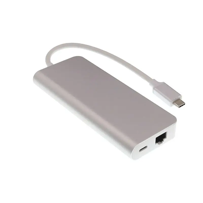 6 6 в 1 USB C адаптер с Ethernet, Тип C PD зарядный сетевой порт 4 к HDMI VGA USB3.0 концентратор адаптер для Windows 10 Apple Mac OS