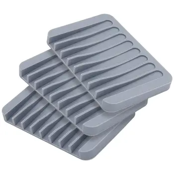 

Soap Dish Waterfall Soap Tray Holder for Shower/Bathroom/Kitchen/Counter Top Keep Soap Dry Easy Clean Flexible Silicone 3 Pack g