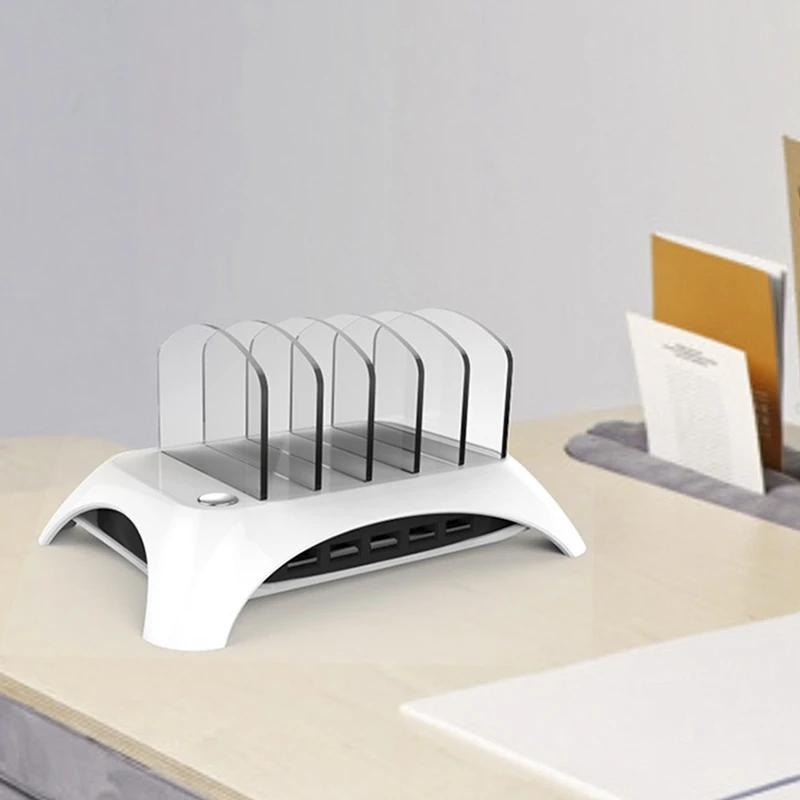 

Desktop Charger Multiple Usb Phone Charger Lamp Charging Station Dock Quick Charger for Mobile Phone and Tablet US Plug
