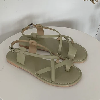 

2020 Women Flip Flop Sandals Bohemia Women Flats Women's Weave Buckle Female Comfort Beach Shoes Ladies Footwear PU
