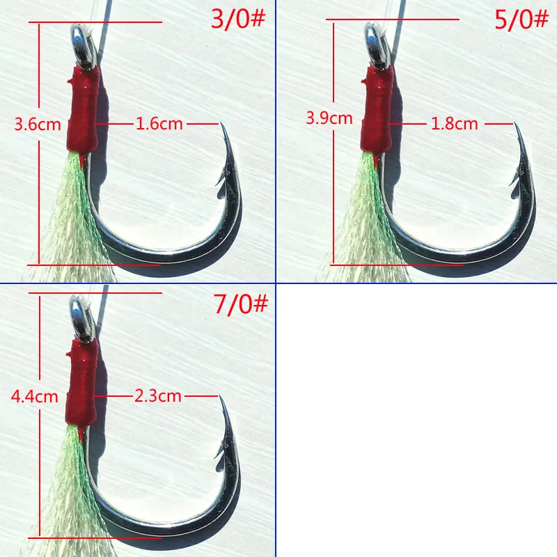 2 пары крючки mustad 3/0 5/0 7/0 Kevelar line медленный крючок с пером, двойные крючки для морской воды, вибрационный крючок