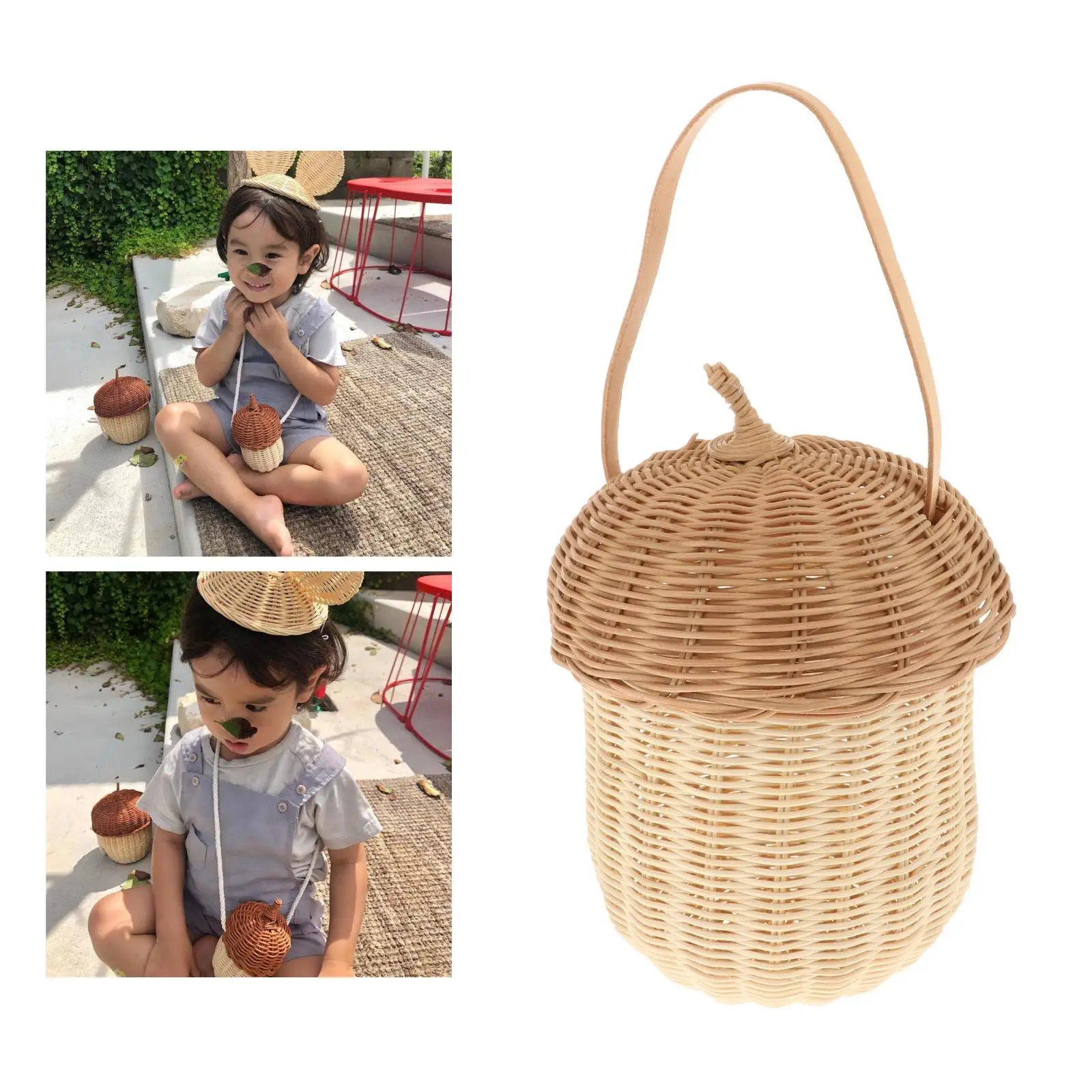 Straw Purse Handbag Women Pine Cones Rattan Bags Beach Travel Basket Tote | Багаж и сумки