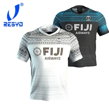 RESYO для 2020 Фиджи 7 дома/на выход для регби на RugbyShorts Спортивная рубашка с короткими рукавами, S-5XL RESYO для 2020 Фиджи 7 дома/на выход для регби на RugbyShorts Спортивная рубашка с короткими рукавами, S-5XL