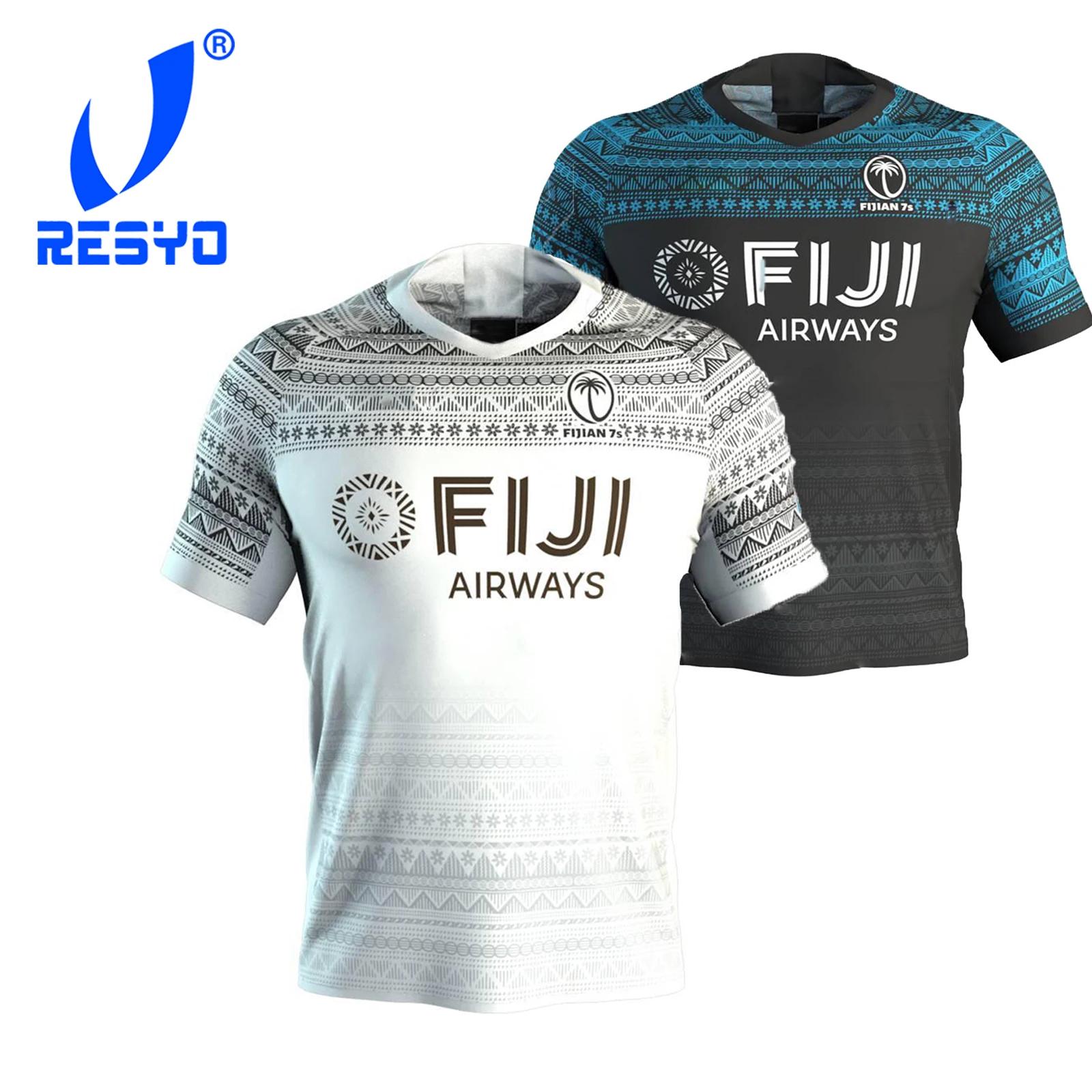 RESYO FOR 2020 FIJI 7'S Home/Away RUGBY JERSEY RugbyShorts Sport Shirt S 5XLRugby Jerseys