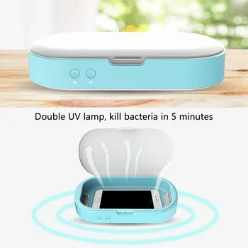 

Double UV Lamp Phone Sterilizer Box Multifunction Personal Sanitizer Disinfection Aromatherapy Cleaner Boxes for Cellphone