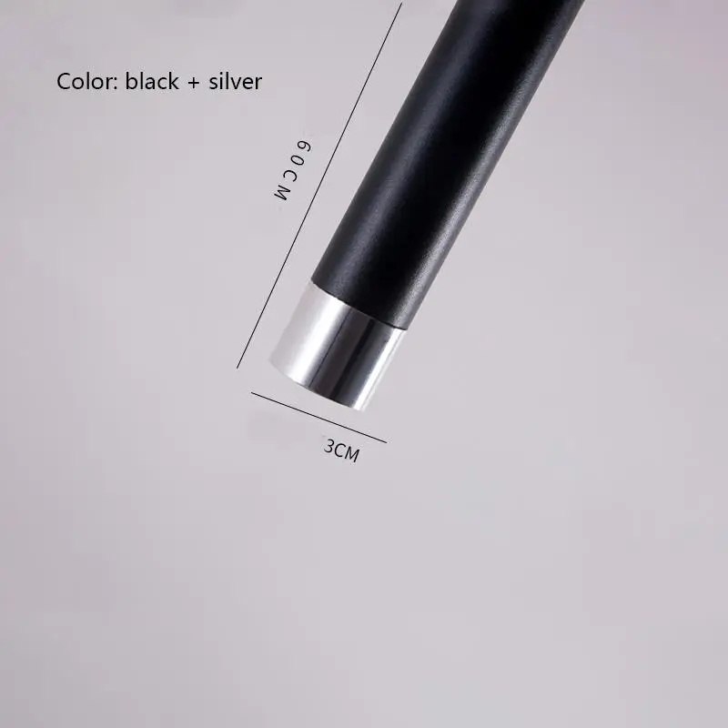 Black and silver Современный минимализм алюминиевый подвесной светильник светодиодный светильник с одной головкой для гостиной, столовой, прикроватный декор, подвесной светильник - Цвет корпуса: Black and silver