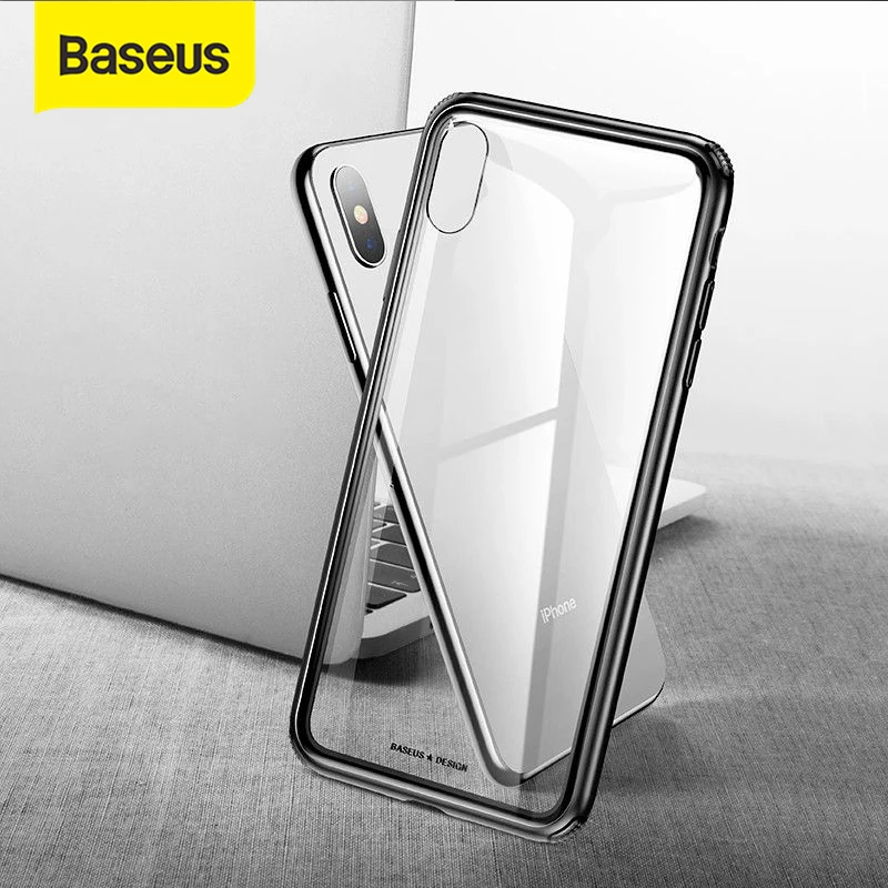 Baseus роскошный оригинальный чехол из закаленного стекла для iPhone Xs Max XR 2018 телефона