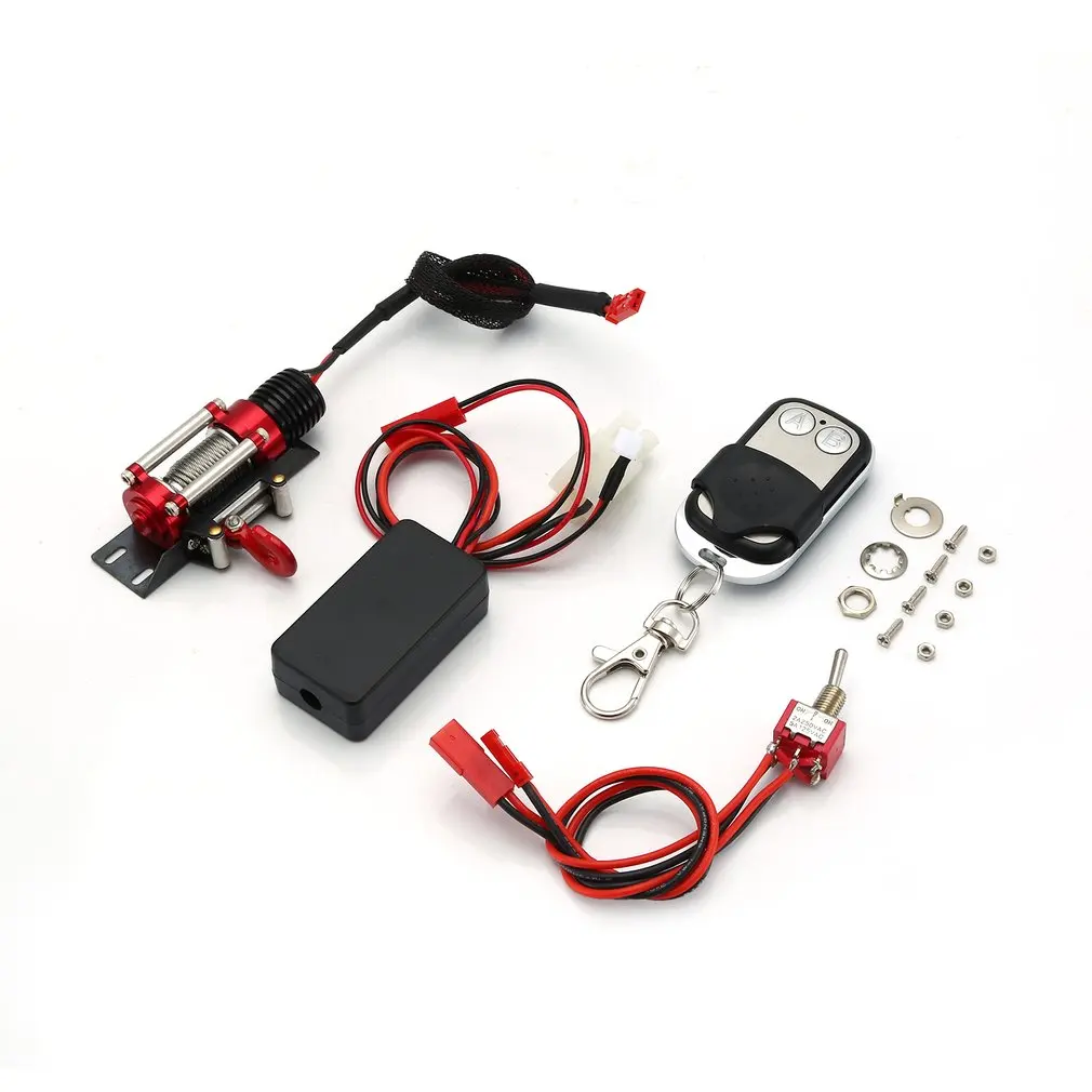 

RC Car Metal Winch with Wireless Remote Controller Receiver for 1:10 Axial SCX10 D90 Traxxas HSP Redcat RC4WD RC Crawler Truck