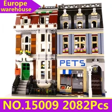 Lepinblocks Creator Expert House 15009 King Bricks Pet Shop Строительные блоки Набор городской уличный вид архитектура 10218 игрушки подарок