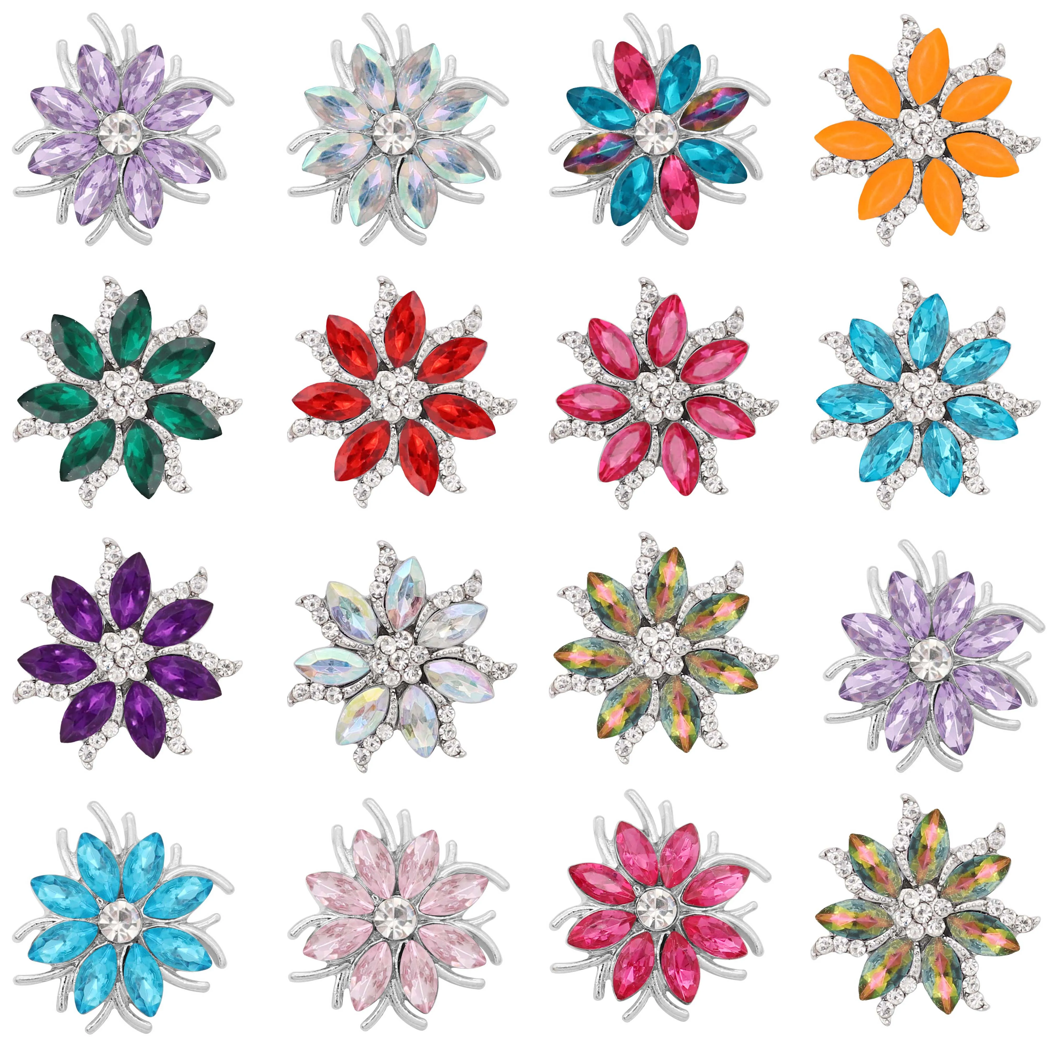 

Mixed Colors Blessing 18mm crystal rhinestone Snap Button Jewelry 18mm 20mm Snap Fit Snap Bracelet for women DIY Snaps jewelry