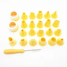 24 штук в штучной упаковке пластиковая насадка для украшения крема Squeeze цветок наконечник адаптер Щетки Набор DIY инструмент для выпечки