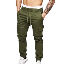 Мужские повседневные однотонные спортивные штаны с несколькими карманами для бега, мужские брюки-карго, Осень-зима, обтягивающие спортивные штаны для бега, мужские брюки
