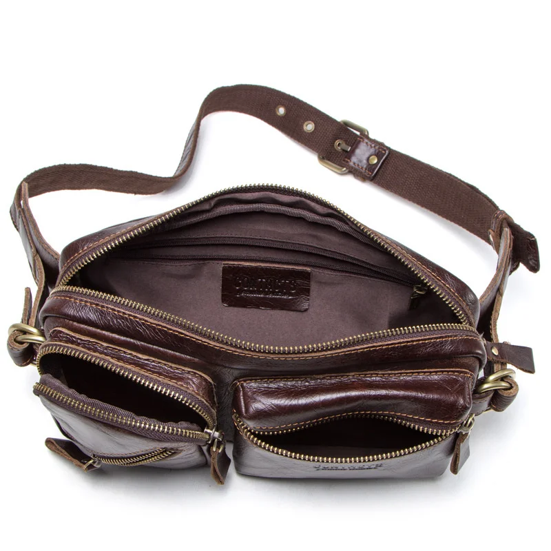 New leather multi function men's waist bag One Shoulder Messenger bag mens luxury designer Fashion Chest pack High-quality