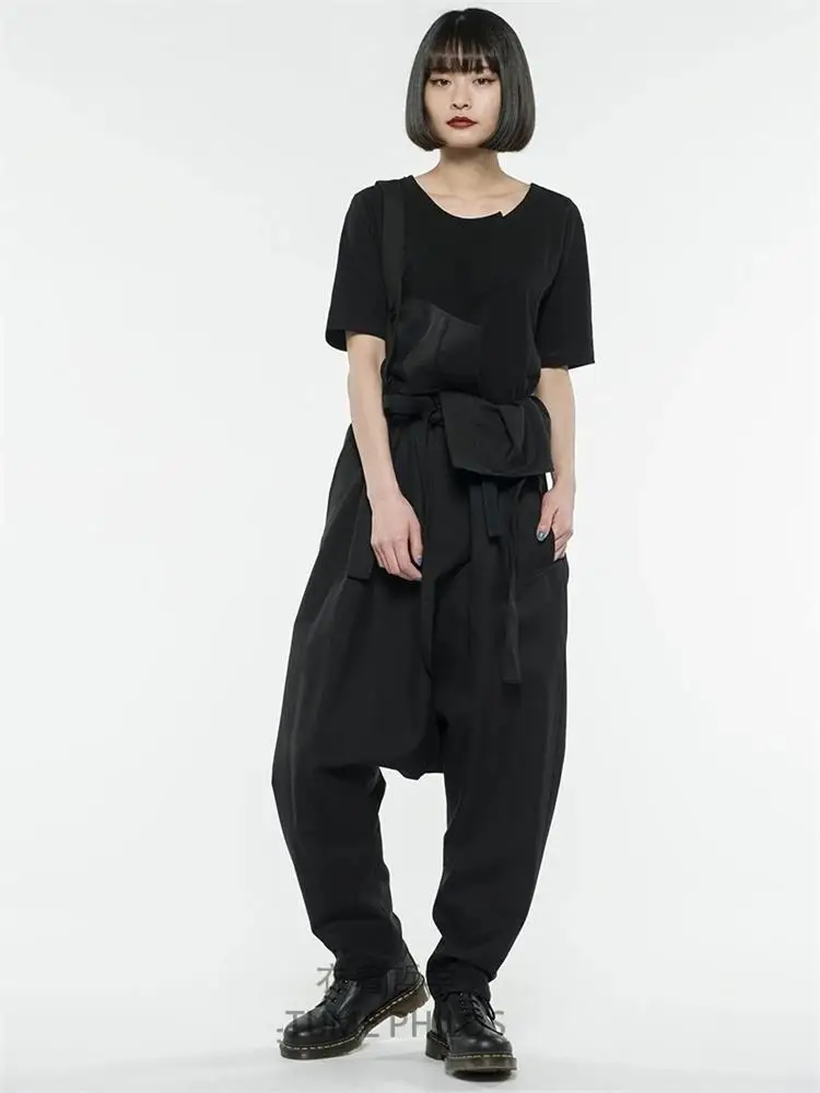 Hairstylist fashion street overalls work pants plus size singer outfit men's slacks slouchy look