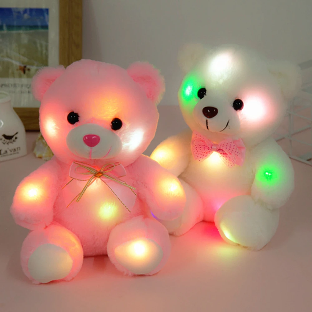 Toys for Girls LED Stuffed Cute Bear Toy Kids Night Light Lamp Girl Xmas Gift