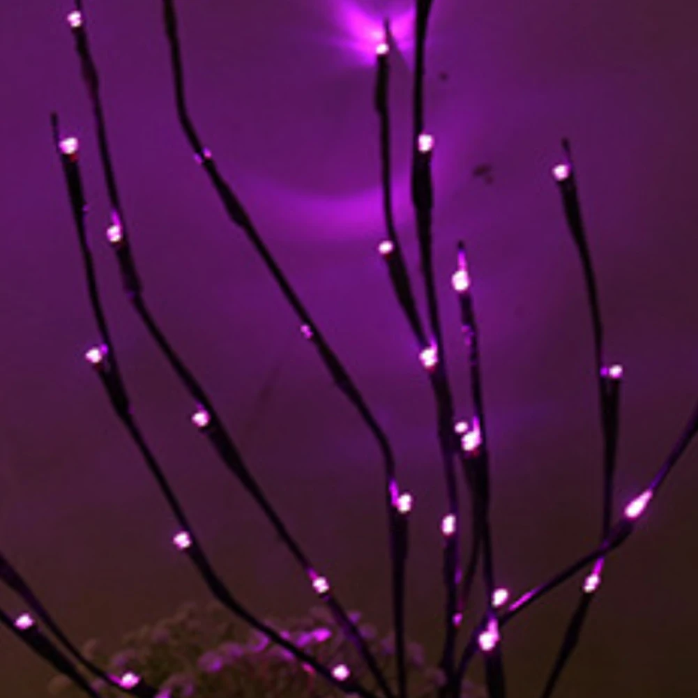 Purple batteries Ночной светильник, украшение для дома, бонсай, стиль, вечерние, вишня, дерево, форма, светодиодный светильник, сделай сам, фейерверк, рождественский подарок, растения, переключатель, медь - Испускаемый цвет: Purple batteries