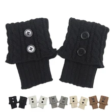 1 пара; женские короткие вязаные гетры на пуговицах; сезон осень-зима; вязаные гетры; носки с манжетами; теплые ботиночки; гетры