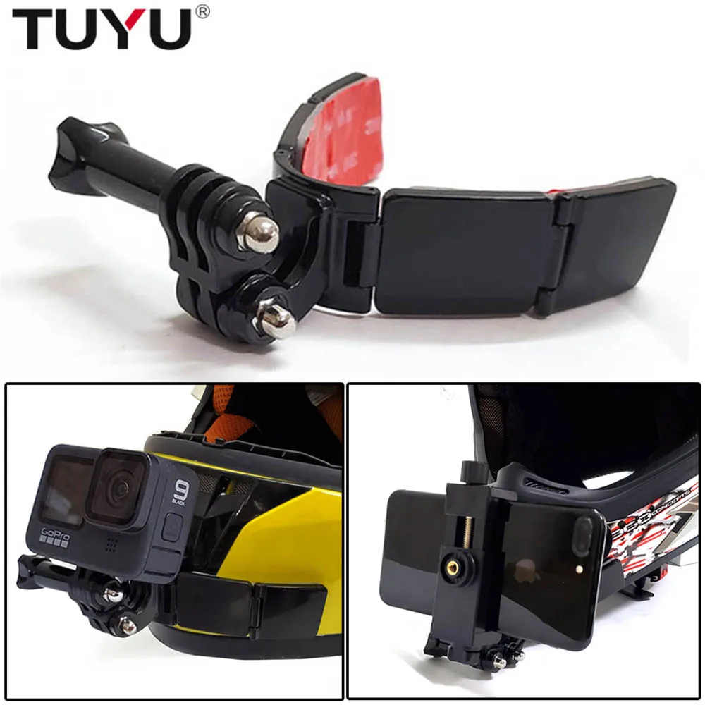 TUYU-soporte de montaje de barbilla y máscara completa para GoPro Hero 9, 8, 7, 5Yi, 4K, Insta360, correa de cámara, accesorios de montaje frontal