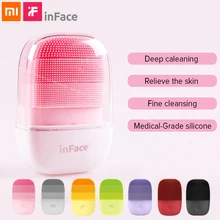 InFace Xiaomi Smart Sonic электрическая щетка для чистки лица Mijia IPX7 Водонепроницаемая силиконовая мини-щетка для чистки лица перезаряжаемая