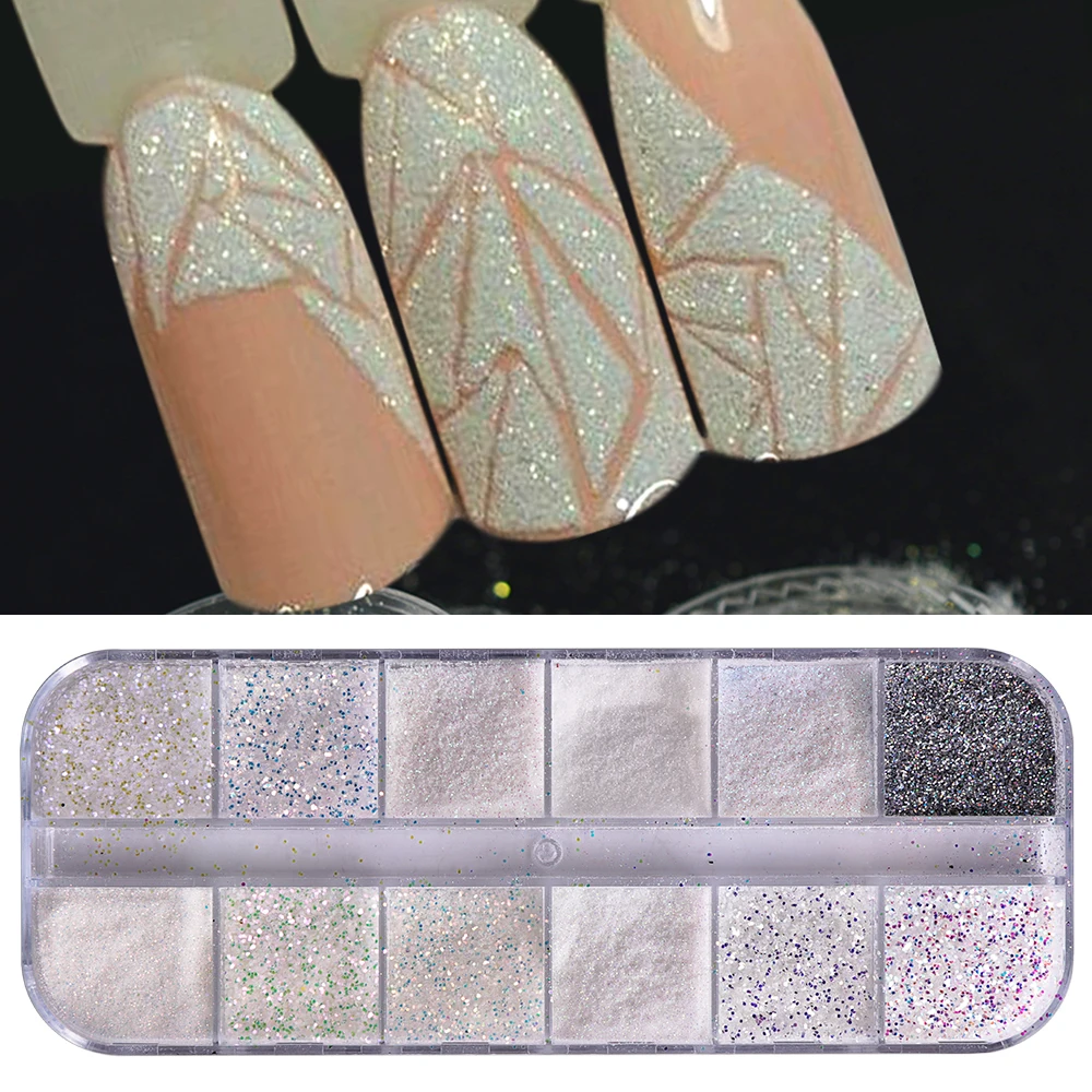 

1 Set Super Shining Sugar/Mermaid Nail Glitter Powder Holographic Laser Pigment Dust Manicure Powder Nail Art Decoration BETY