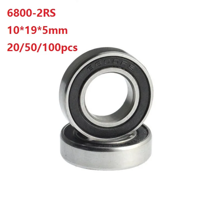 20/50/100 шт. ABEC-1 6800RS 6800-2RS 6800 2RS 10*19*5 мм шариковый подшипник с глубоким жёлобом изготовленные тонкостенные подшипники, шариковый подшипник с глубоким жёлобом 10 × 19 × 5 мм