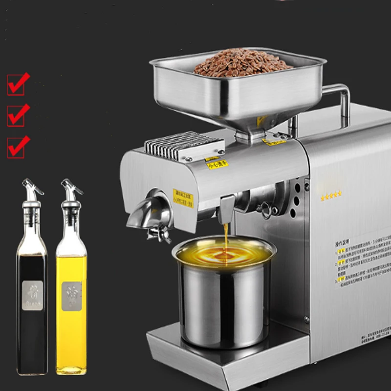 Пресс для отжима масла из нержавеющей стали автоматический пресс для масла бытовой небольшой пресс для арахиса 220 В 600 Вт