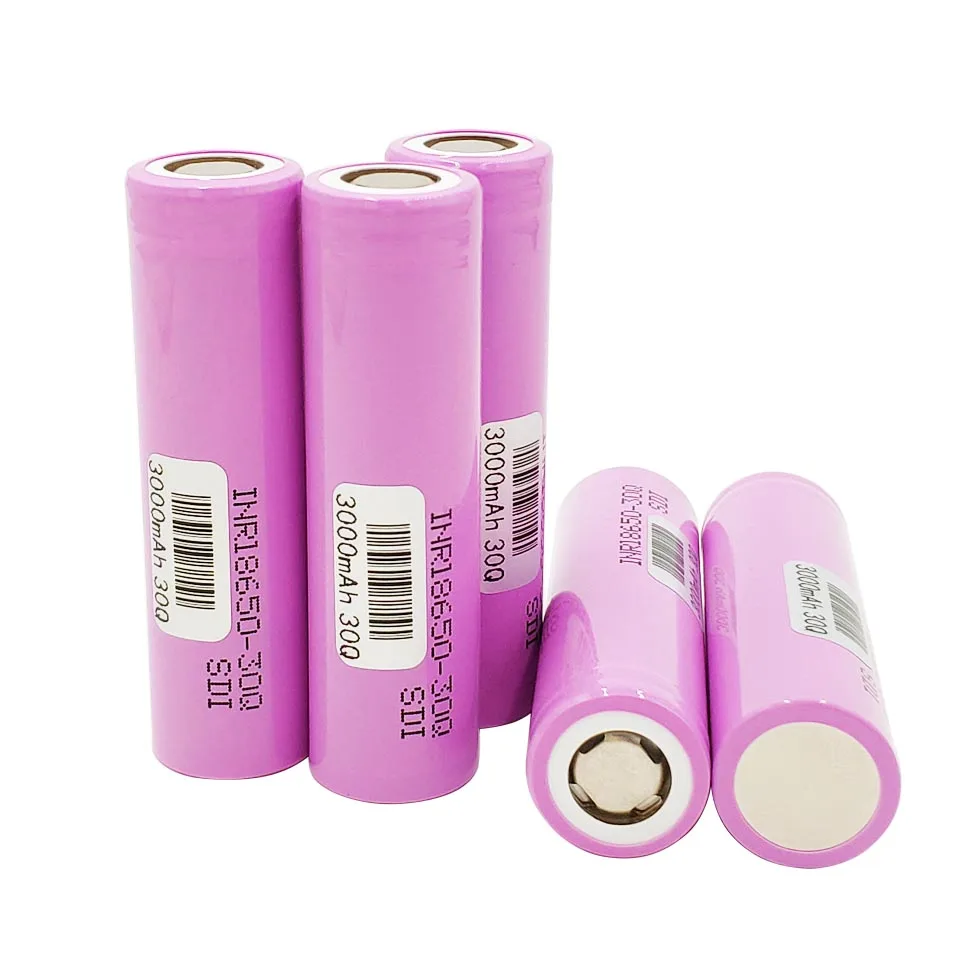 Аккумулятор 18650 батарея INR18650-30Q 3000mAh 3,6 V Плоская верхняя мощность Высокая сливная 15A литий-ионная аккумуляторная батарея