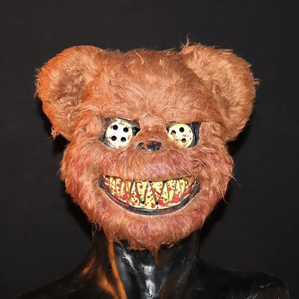 Новая кровавая плюшевая маска медведь Маскарад страшные плюшевые маски Хеллоуин реквизит для выступлений модные товары для Хэллоуина реквизит на Хэллоуин