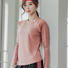 Женская Спортивная кофта для бега длинный рукав Женский тренажерный зал топы фитнес топы Спортивные топы для женщин тренировки сетки Йога Топ спортивные рубашки