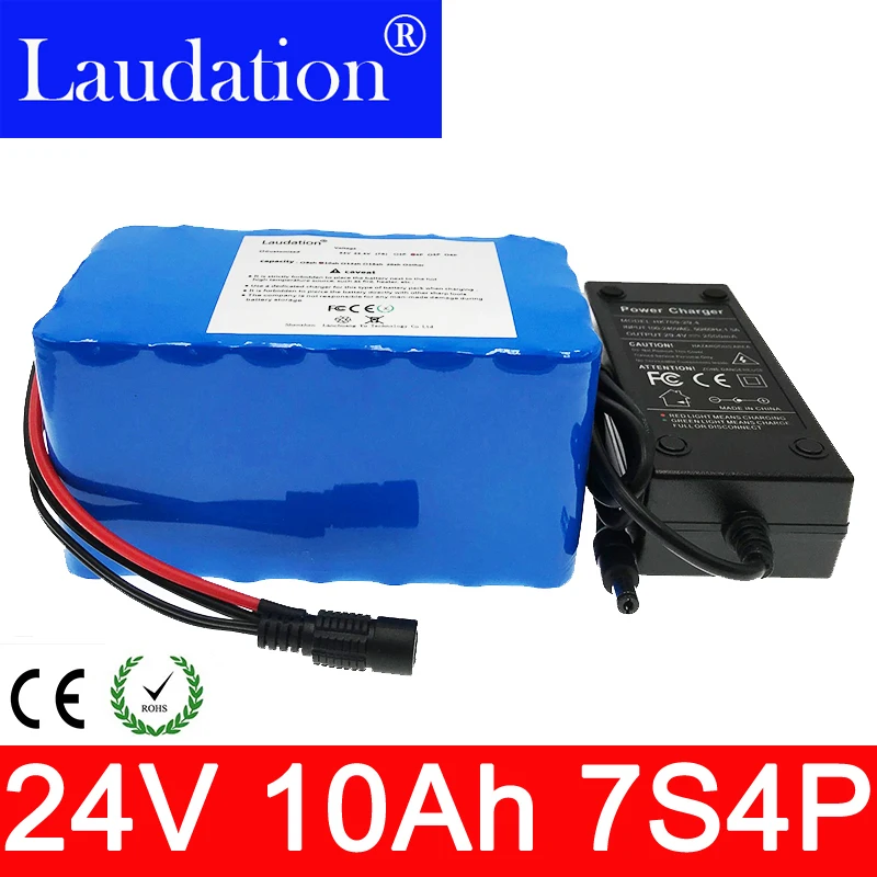 

battery 24V 10Ah lithium battery pack 7s4p 29.4V 15ABMS 250W 350W Battery Pack for Wheelchair Electric Motor Kit Electric Power