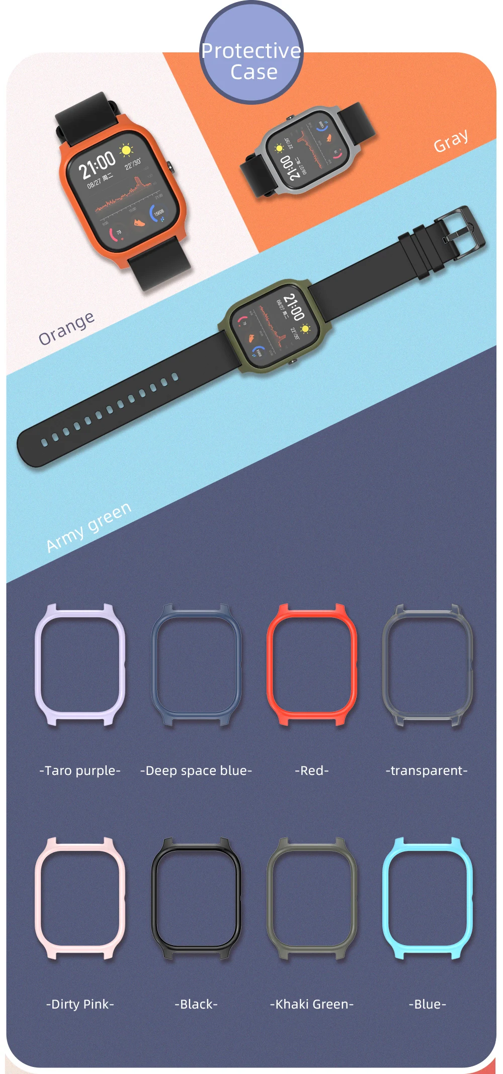 Защитный чехол для Amazfit GTS TPU Рамка бампер крышка для Xiaomi Huami Amazfit GTS Смарт-часы браслет пластик PC протектор