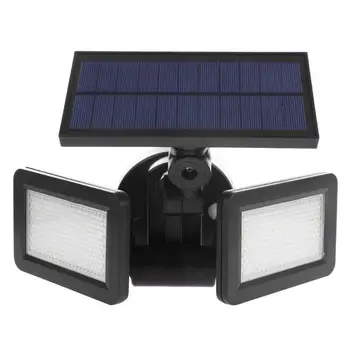 

48LED Dual Head Solar Powered Wall Light Radar Sensor Spotlight Waterproof Garden Street Path Energy Save Lamp